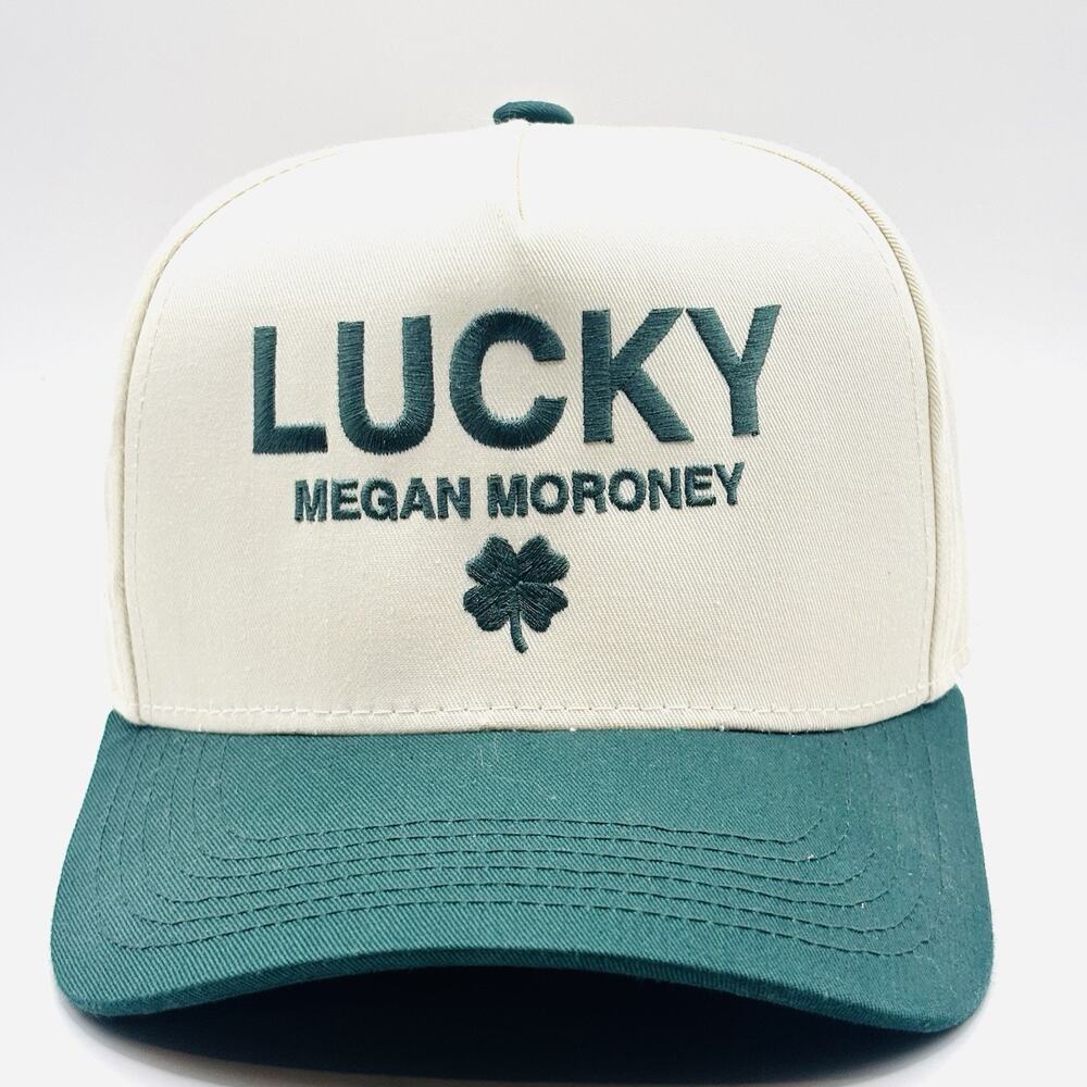 Megan Moroney "LUCKY" Green Clover Embroidered Snapback Baseball Hat Cap EUC
